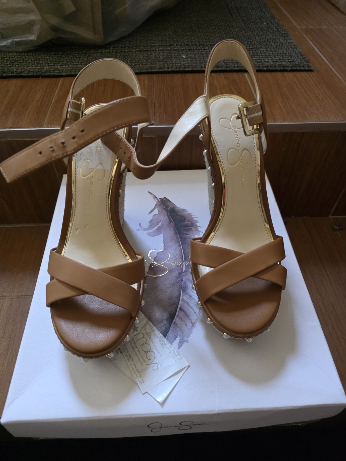 Jessica Simpson Aeralin wedge Womens 8 Beige