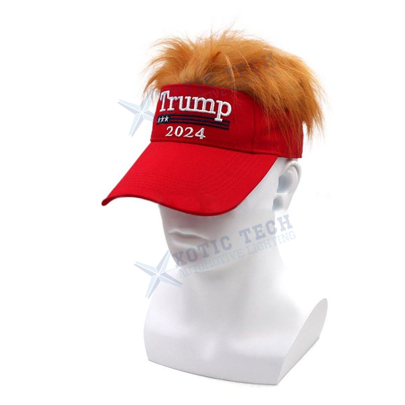 Trump 2024 Hat with 3D Fake Hair Ultra Embroidered Adjustable MAGA Baseball Cap