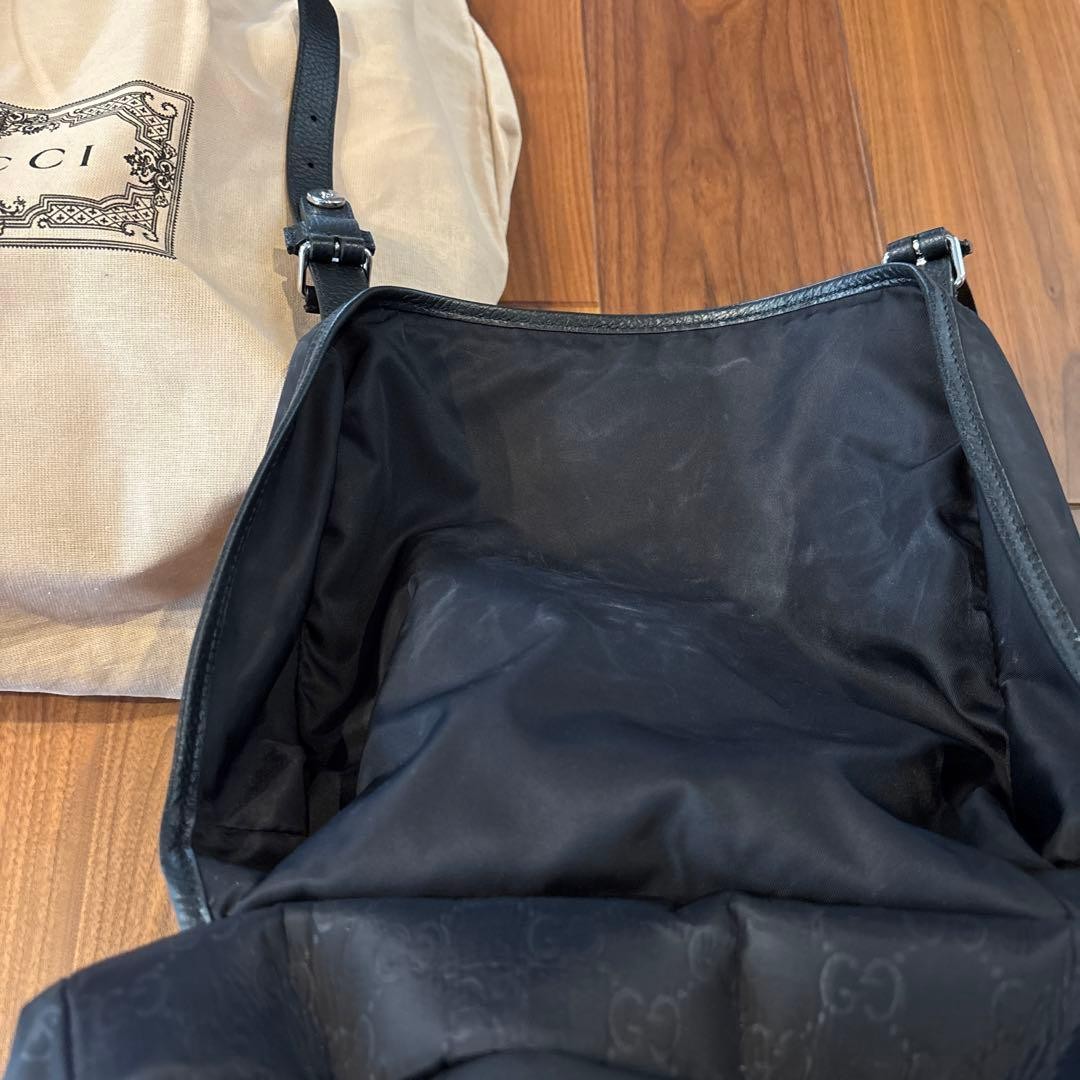 GUCCI Black Logo Backpack Gift Present 0611b