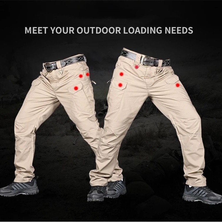Tactical Cargo Pants Mens Work Pants Combat Outdoor Waterproof Hiking Trousers