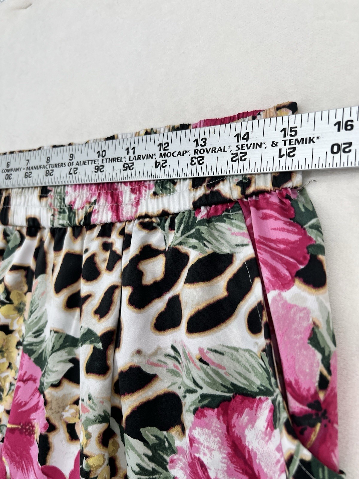 Boston Proper Floral Animal Print Jogger Pants Elastic Waist Polyester