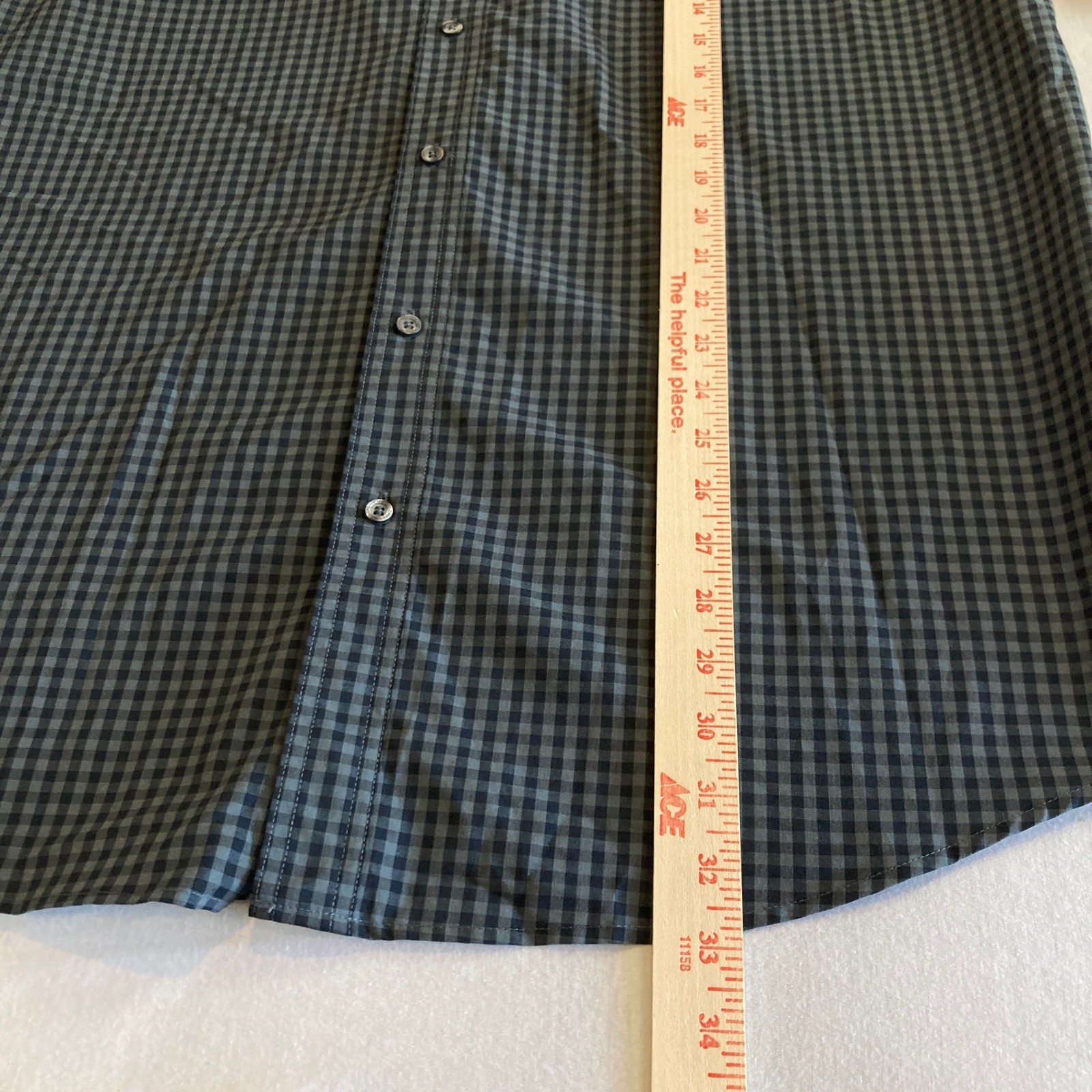 NEW Chaps Mens 2XL Graphite Gingham Stretch Easy Care Button Down Shirt NWT