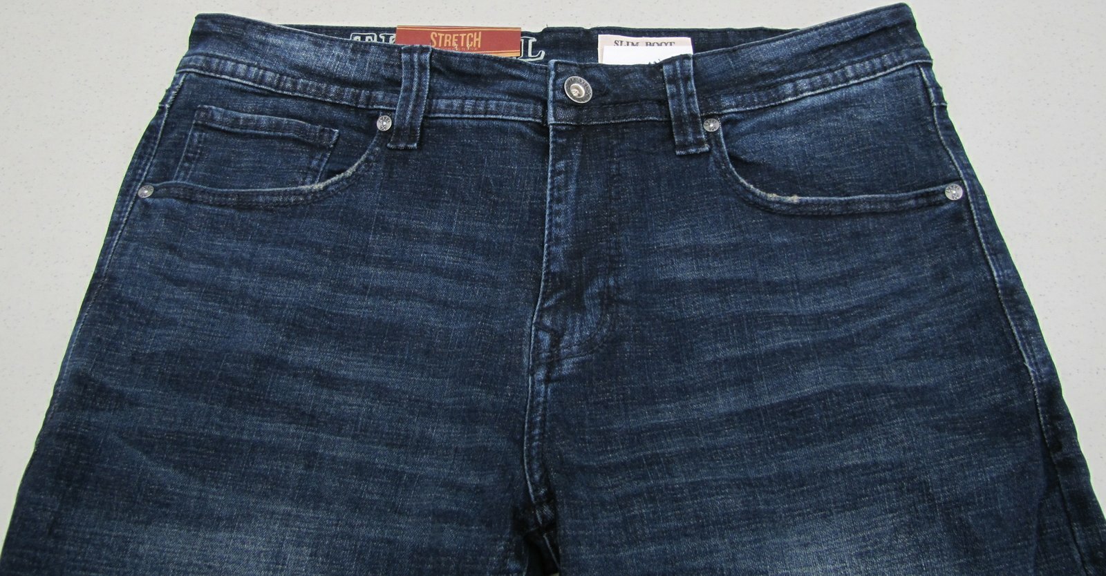 T K Axel Men’s Slim Bootcut Stretch Jeans BUSHNELL Dark Wash 36×32 36 x 32 New