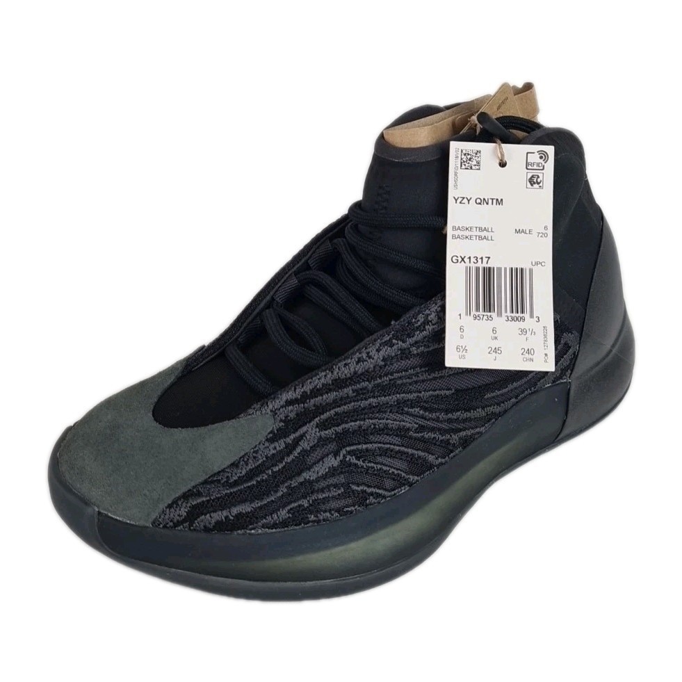 Adidas Men’s Yeezy Qntm GX1317 Lace Up Sneakers Athletic Shoes Black Sz 6.5