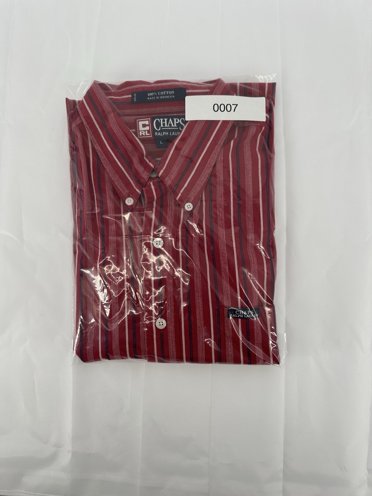 Chaps Ralph Lauren Easy Care Button Up Shirt Mens Size L Red Plaid