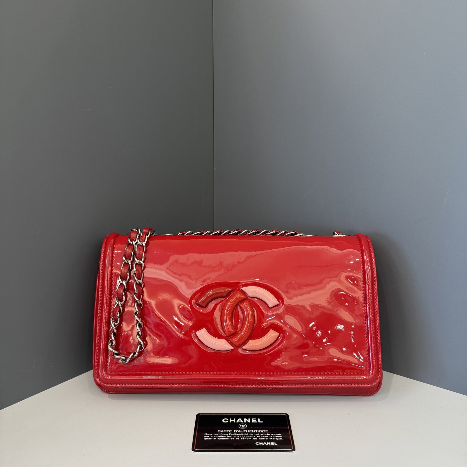 Chanel Flap Bag Red Patent Calfskin (zz022826d1)
