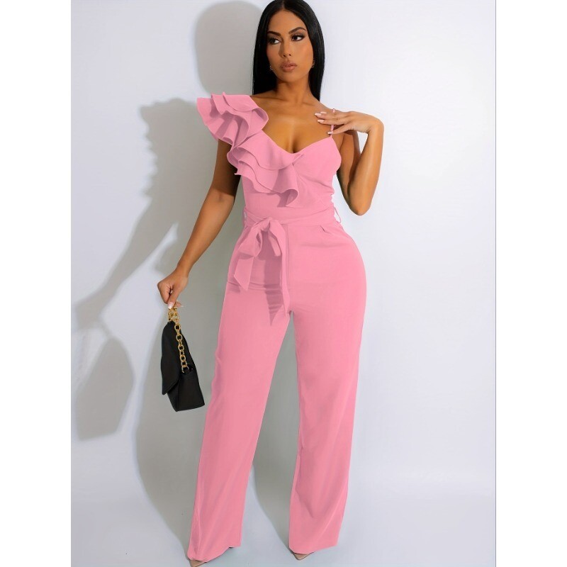 Womens V-Neck Sleeveless One Piece Jumpsuits | Romper Wide Leg Pant|Sexy Party