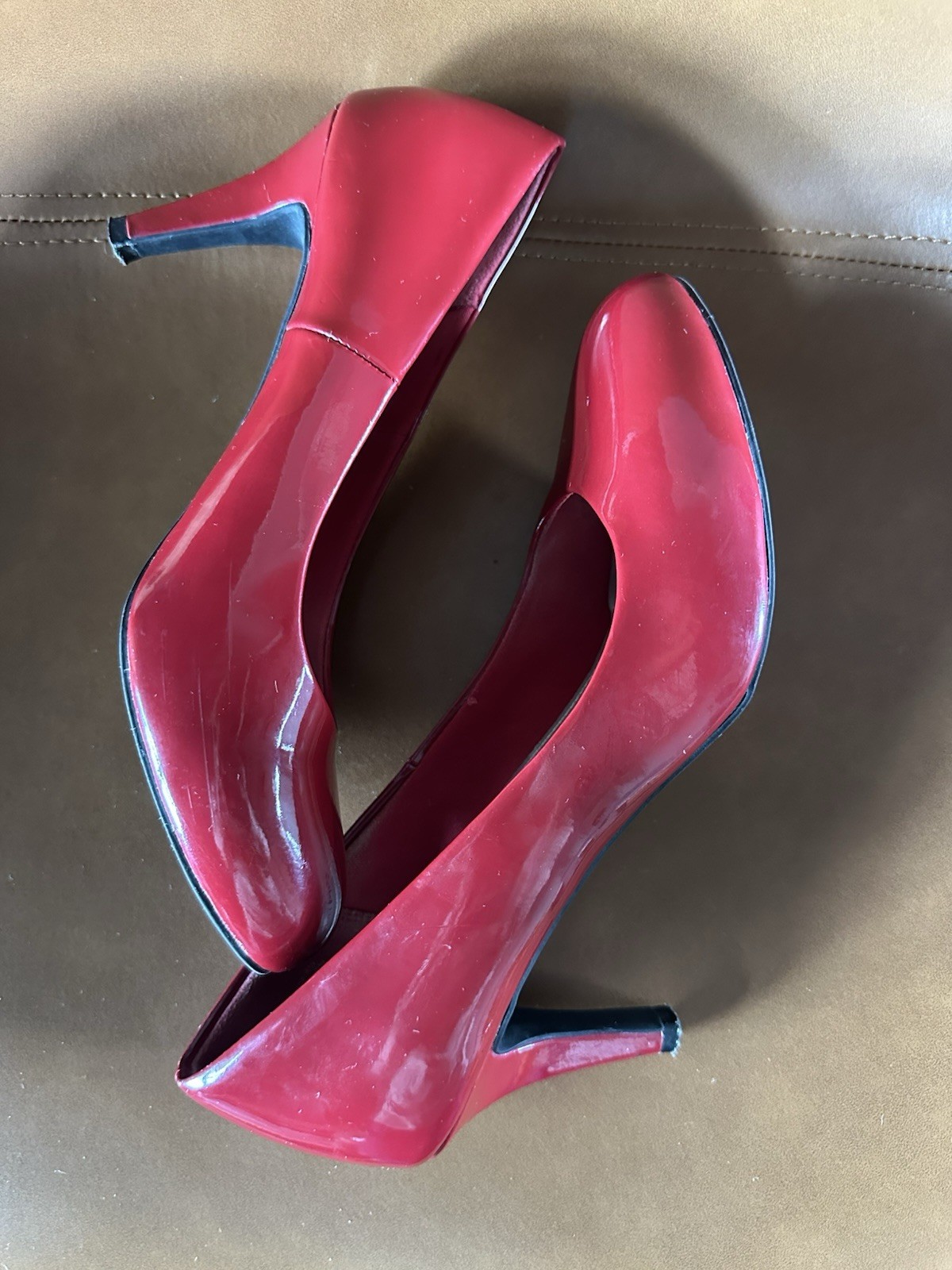 Comfort Plus By Predictions Red Patent Heels Pumps Women’s 8.5 3” Classic
