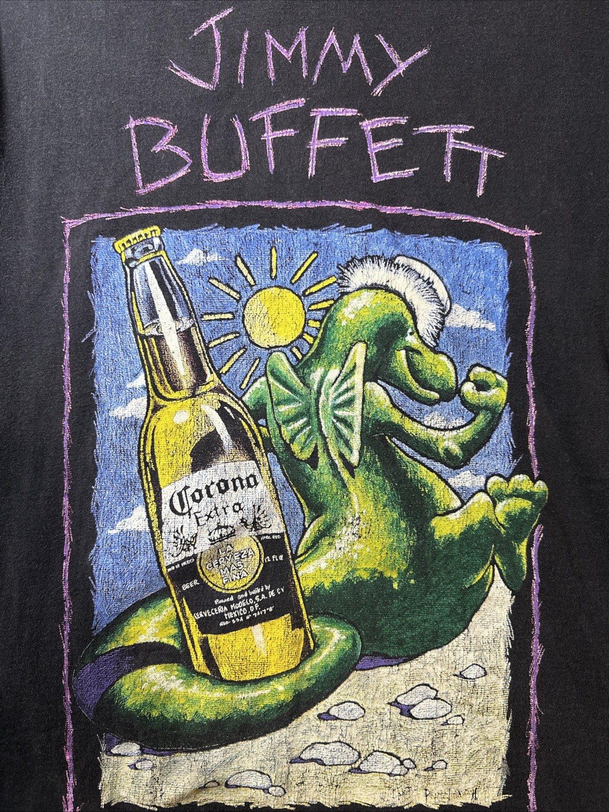 VINTAGE Jimmy Buffett 1994 Fruitcakes On Tour Mens L Black Single Stitch GIANT