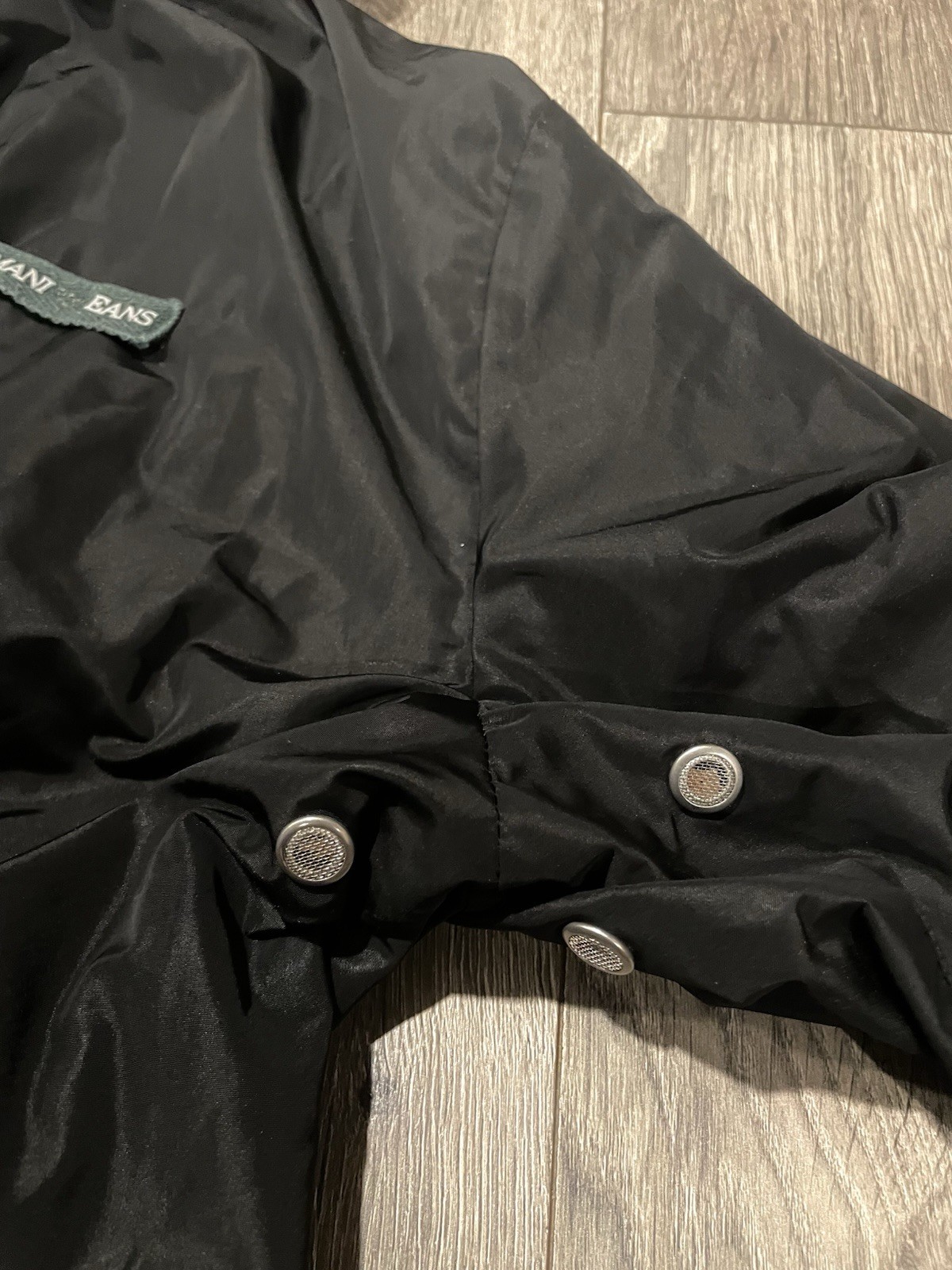 Armani Jeans Men’s Black Hooded Full Zip Puffer Jacket Size M Short