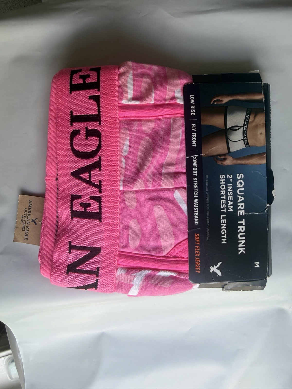 AE AMERICAN EAGLE SQUARE TRUNK 2″ INSEAM SHORTEST LENGTH UNDERWEAR MEN’S SIZE M