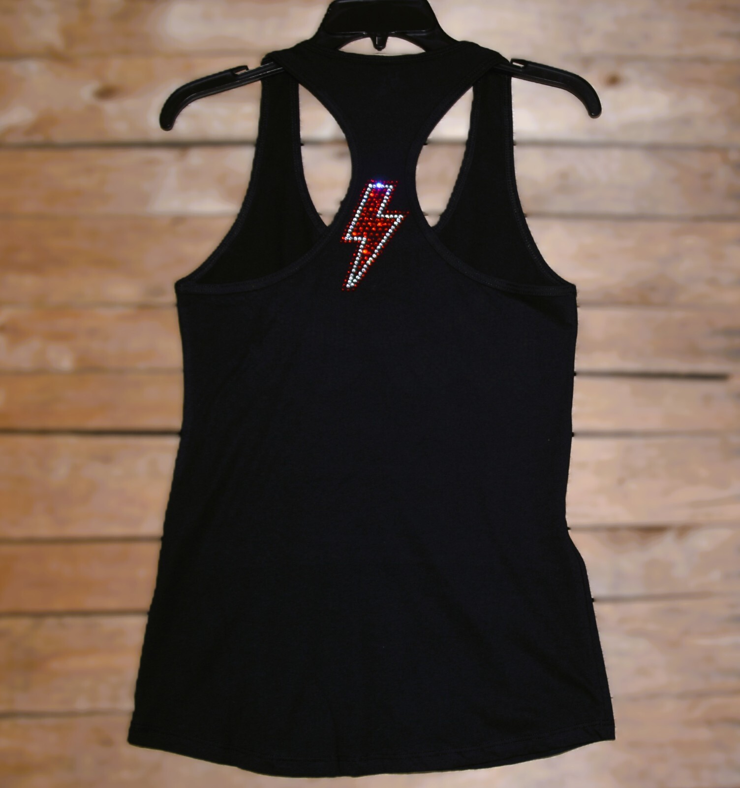 ACDC rhinestone bling racer back tank top XS, S, M, L, XL, 2X AC/DC clear