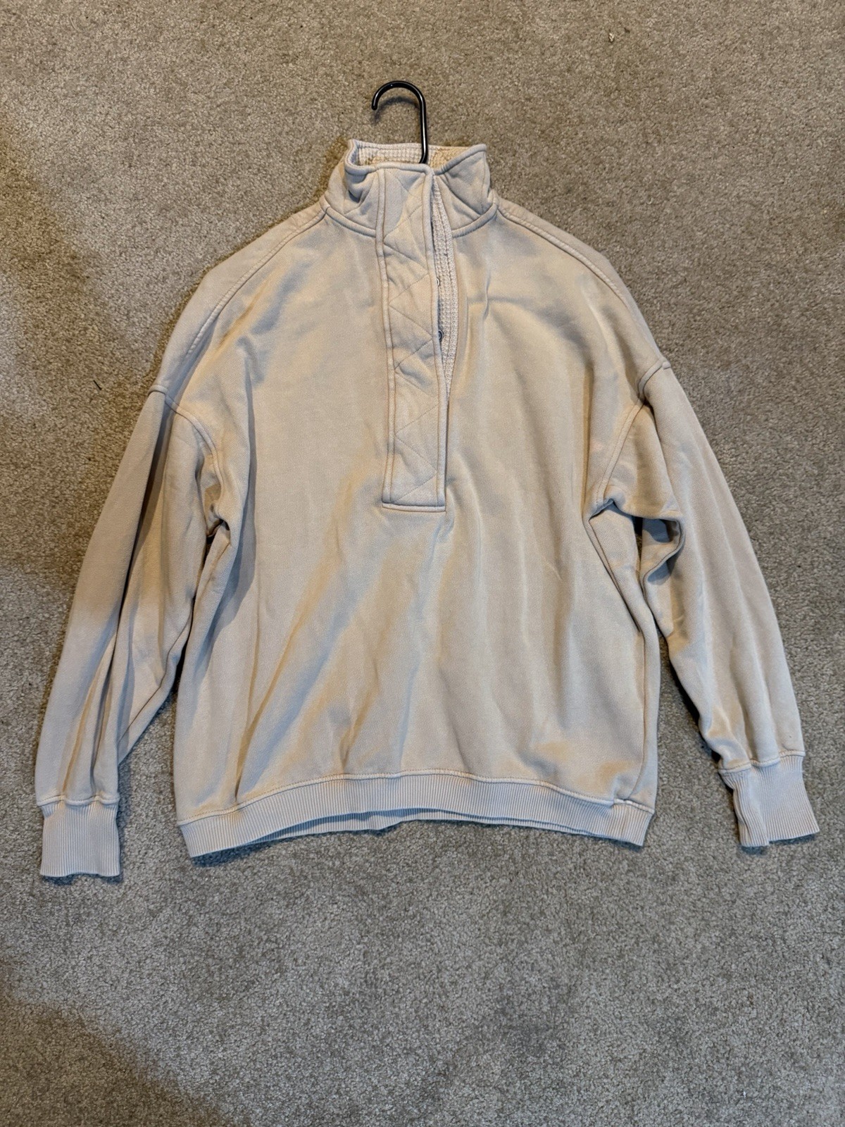 Womens Aerie 1/4 Button Very Comfy Tan Sweater NWOT Size XXS