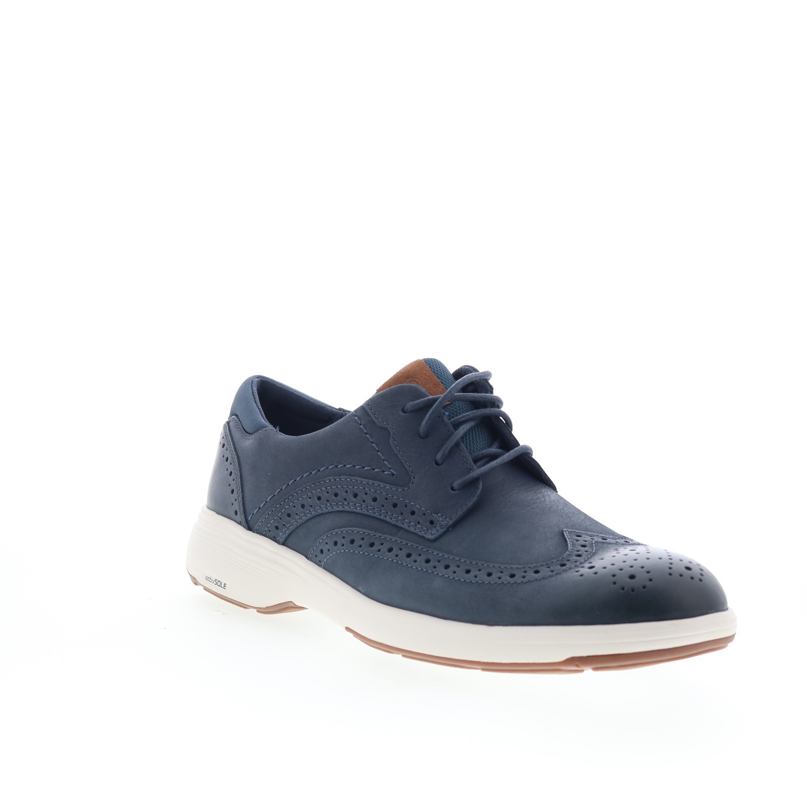 Rockport Noah Wingtip Mens Blue Leather Oxfords Wingtip & Brogue Shoes