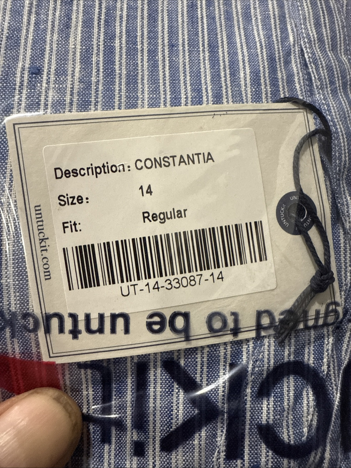 UNTUCKit Constantia Shirt Dress Womens Size 14 Blue Striped Linen NWT Restort