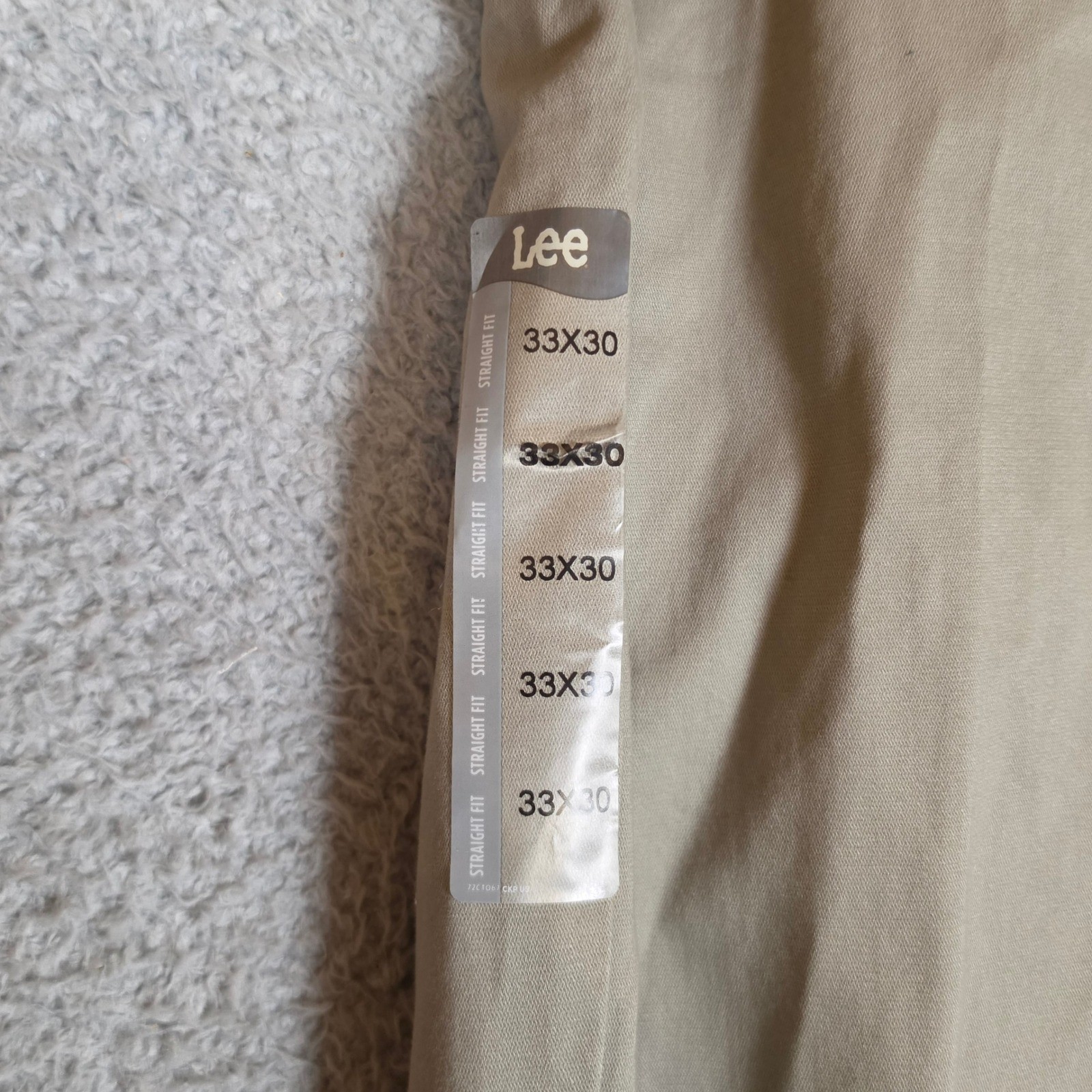 Lee Chino Pants Mens 33×30 Extreme Comfort Straight Fit Tan Stretch Office NEW