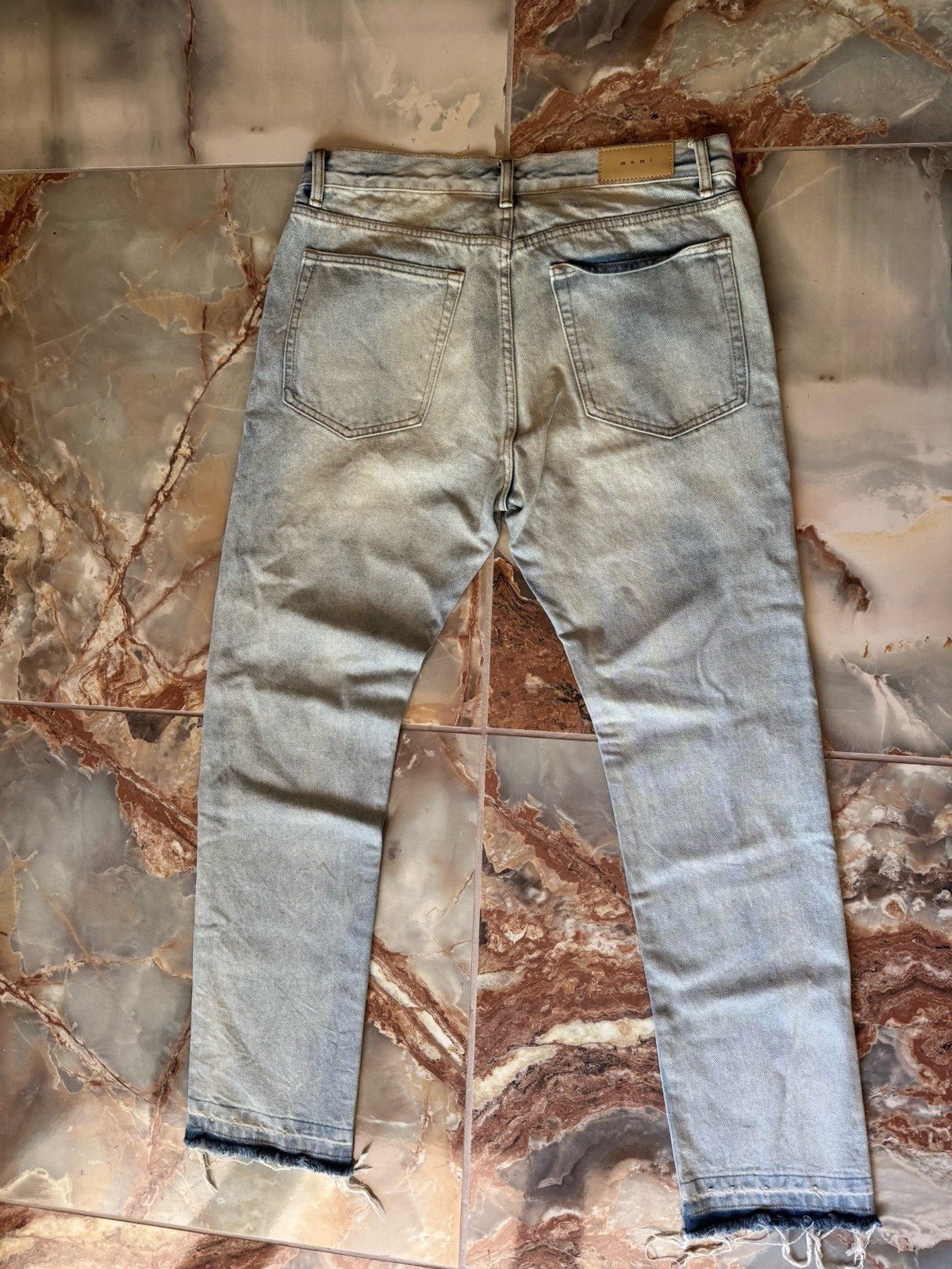 MNML Men’s Distressed Denim Button Fly Jeans Size 36 New