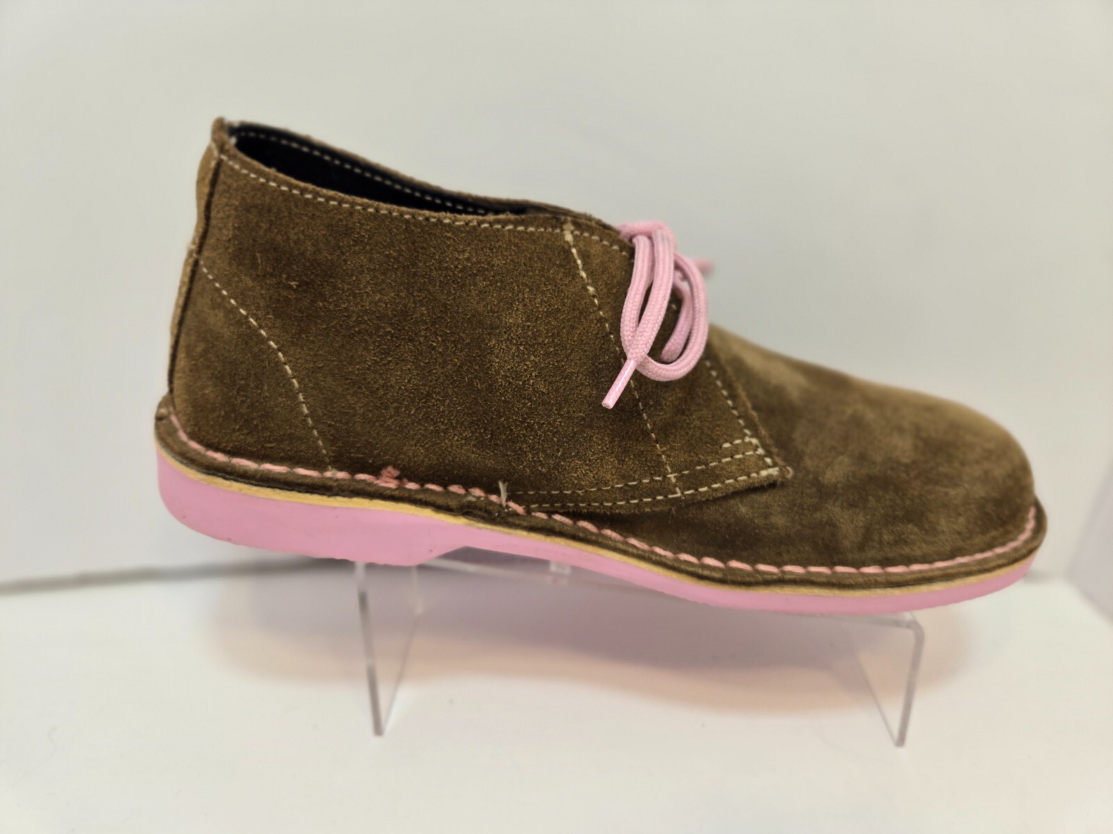 Veldskoen Heritage Uhamo Brown Suede Chukka Boots Pink Soles Men’s Size 8