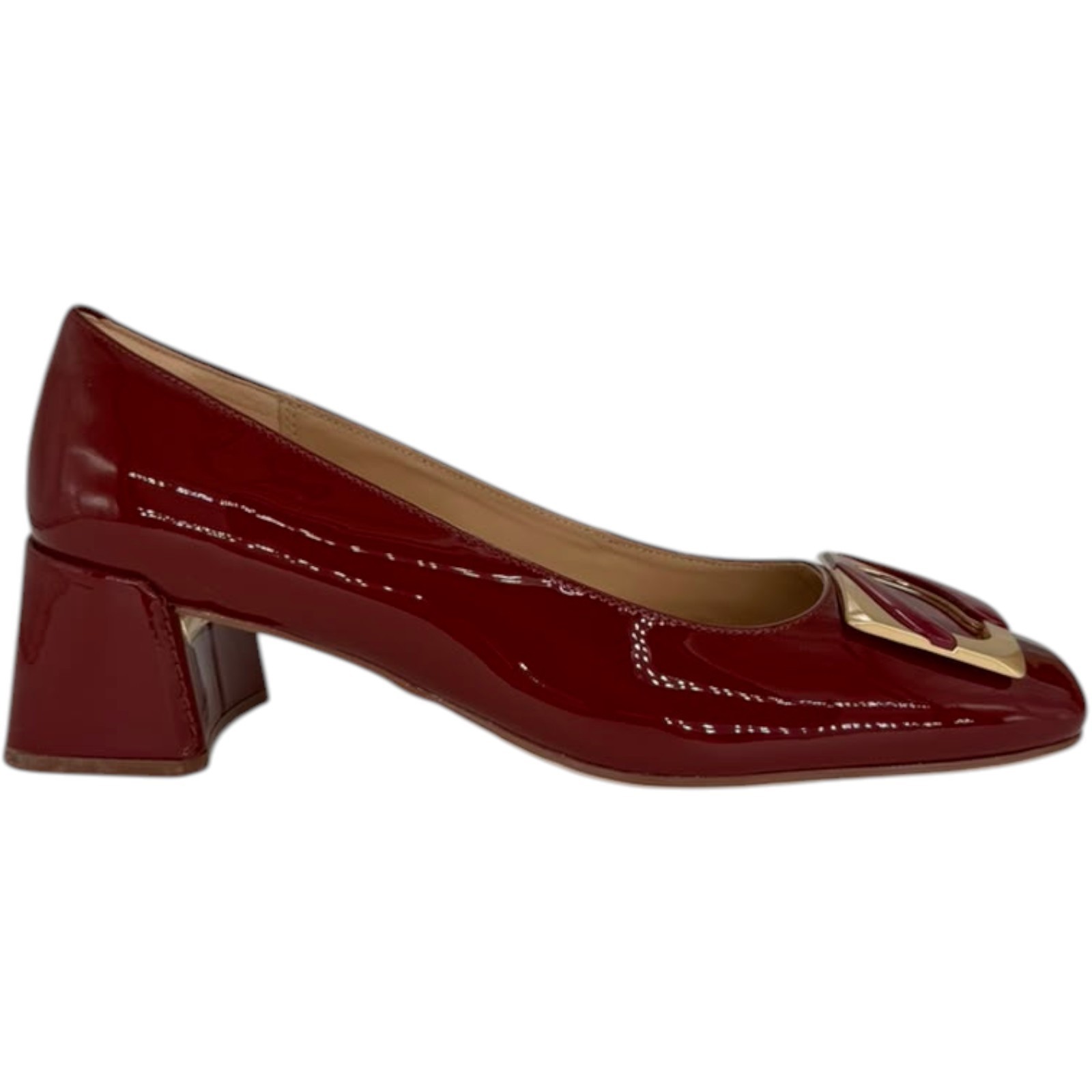 CLARKS Nyta45 Jazz Chestnut Red Shoes Pumps Gold Buckle Women Size 7, 8, 9 NEW
