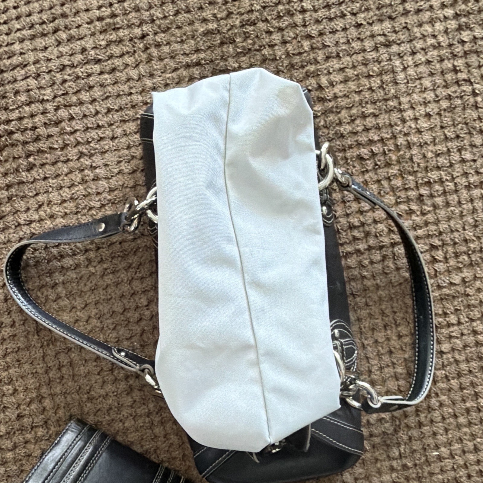 Cole Haan Black Medium Shoulder Bag Zip, Wristlet, Buckle Accent Silver Hardware