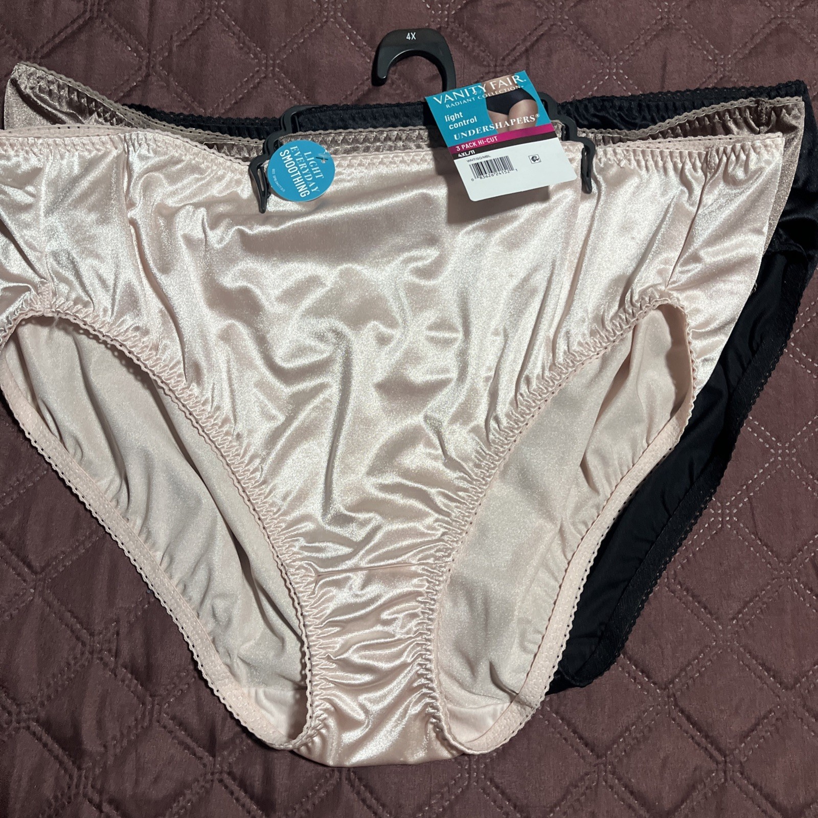 New Vanity Fair Light Control Smoothing Undershapers Hi-Cut 3 Pk Panties 4XL