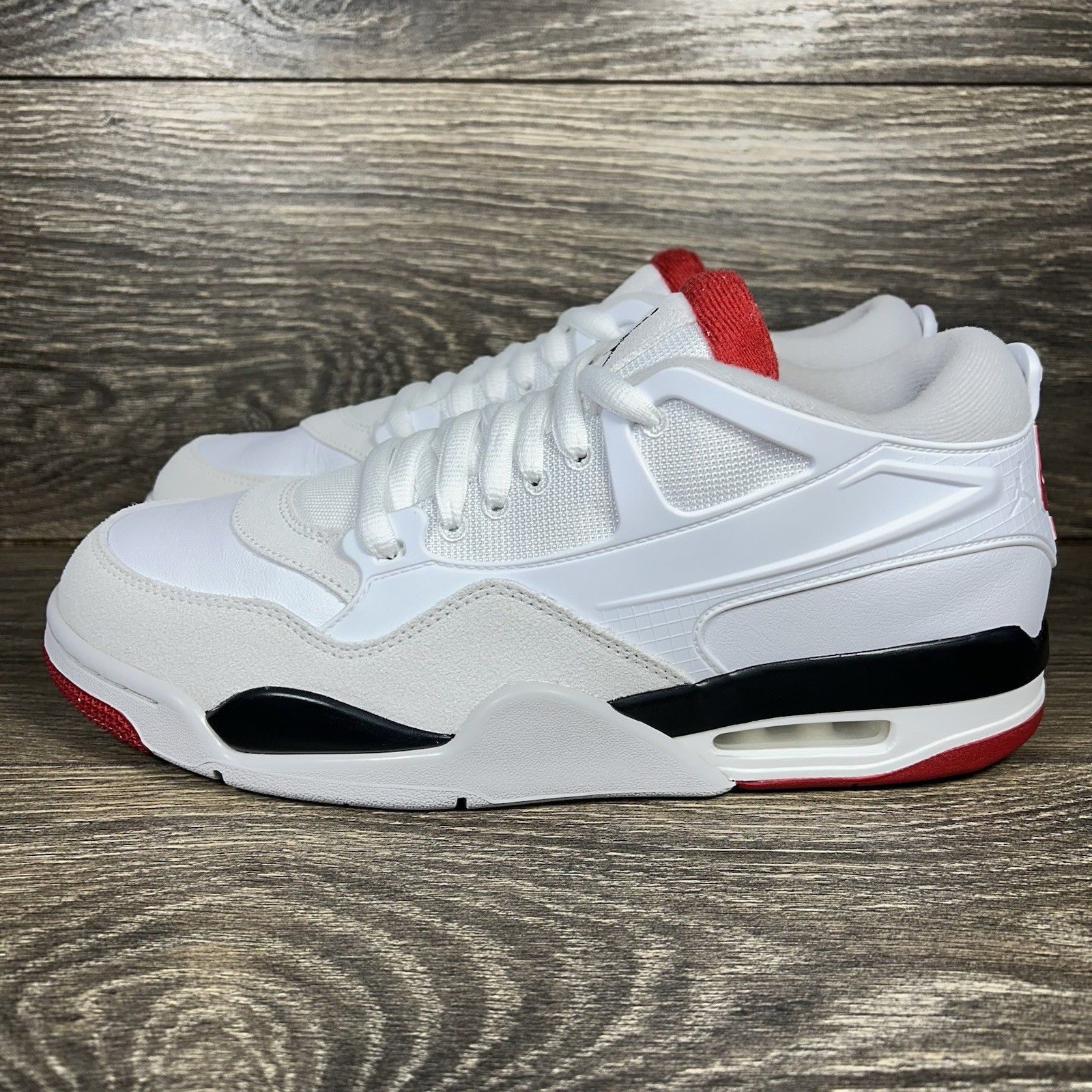 Nike Men’s Air Jordan 4 RM White Fire Red Athletic Shoes Sneakers Trainers New
