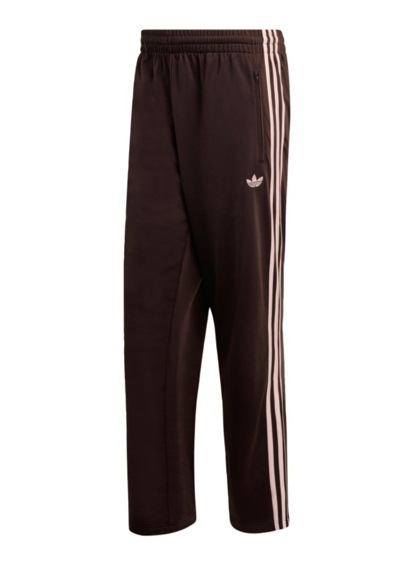 Adidas Track Pants Aurora Coffee (Brown) with light pink Stripes – Size SMALL