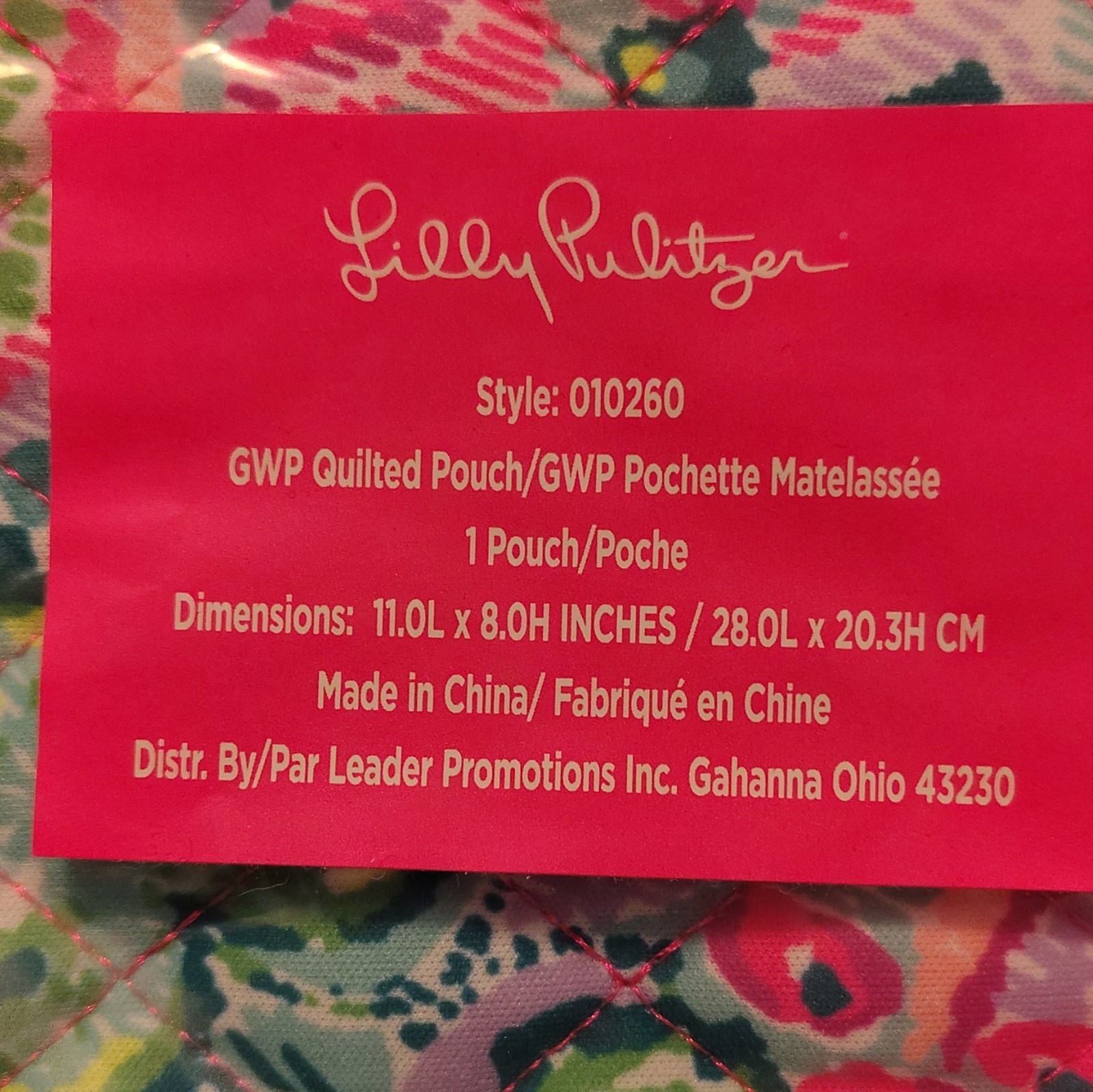 Lilly Pulitzer Quilted Backpack & Pouch Set, Multicolor Floral, Zip Closure NWT