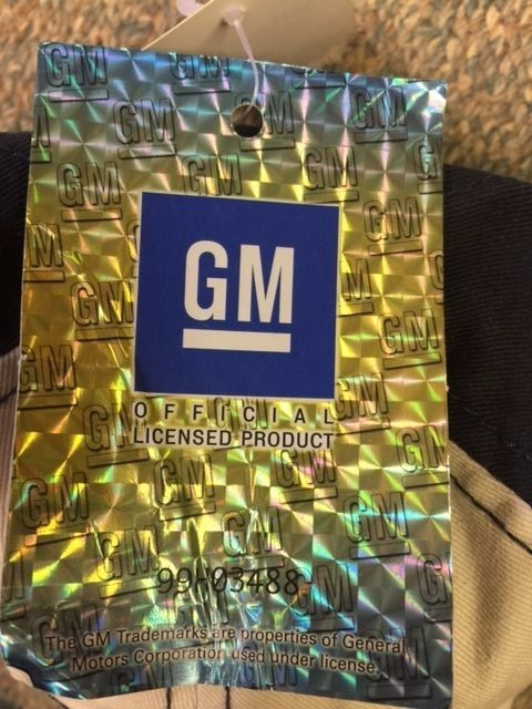 GM Licensed Chevrolet Trucks Beige Baseball Hat Red/White/Navy Grill