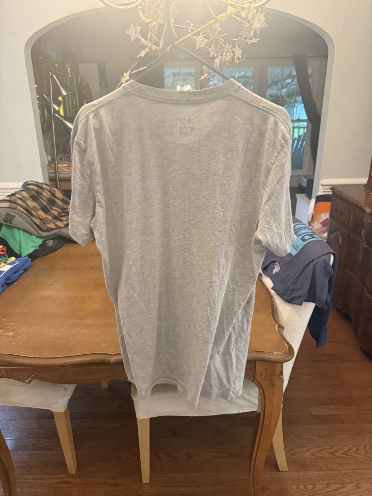 2012 Quiksilver Graphic T Shirt Mens M Gray Rainbow Surreal Boat Snake Crow Tee