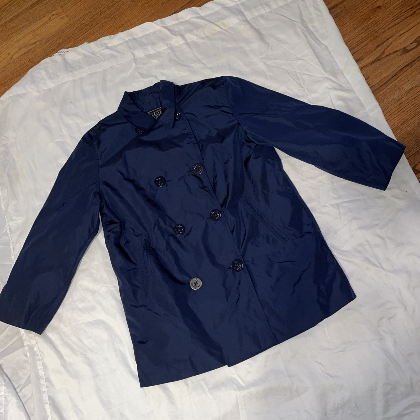 Ralph Lauren Coat Womens Medium Dark Navy Blue US 67 Marine Supply Pea Jacket