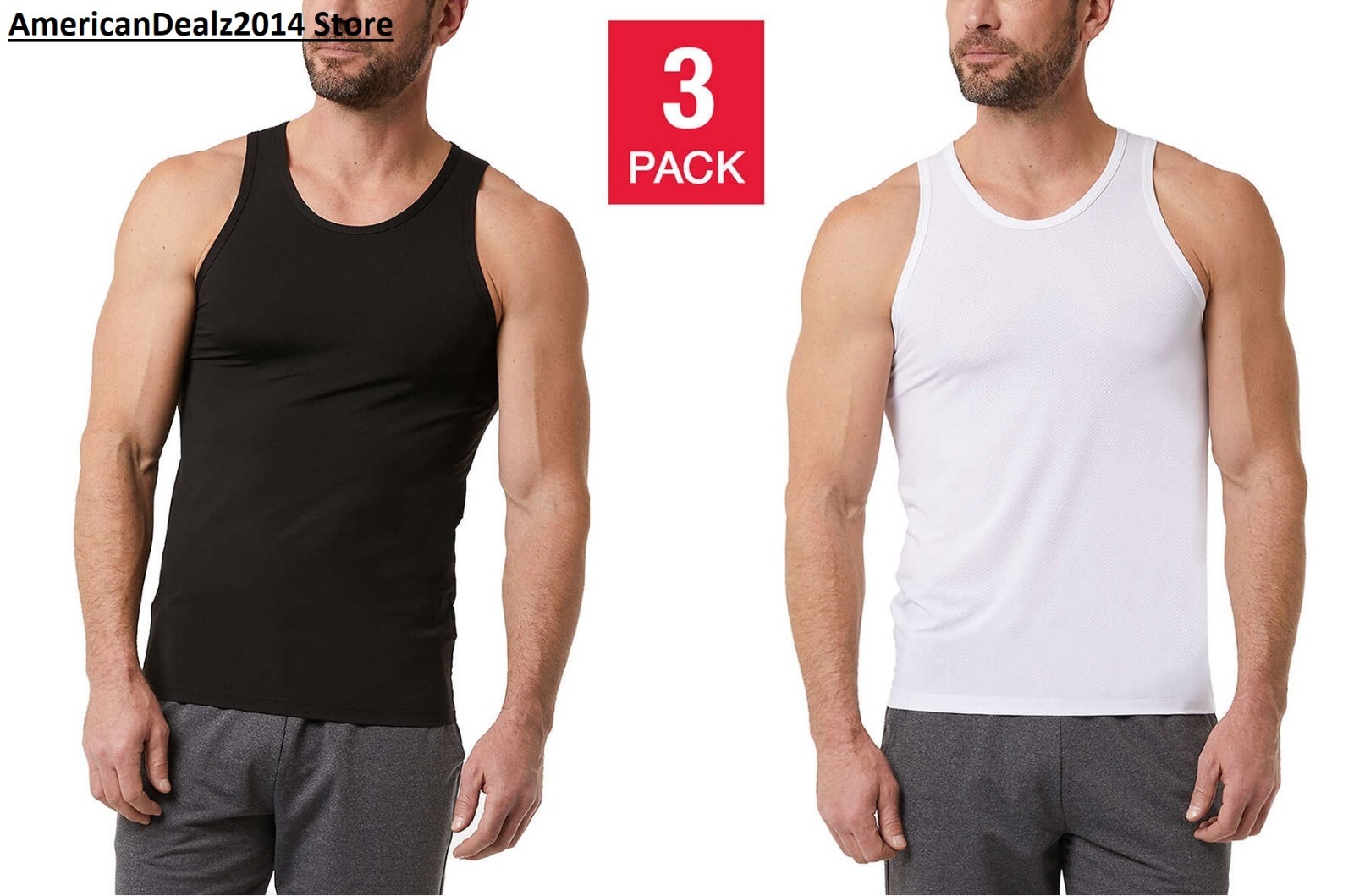 32 Degrees Men’s Comfort Mesh Tank, 3-pack Nylon Fabric Stretch Comfort NEW