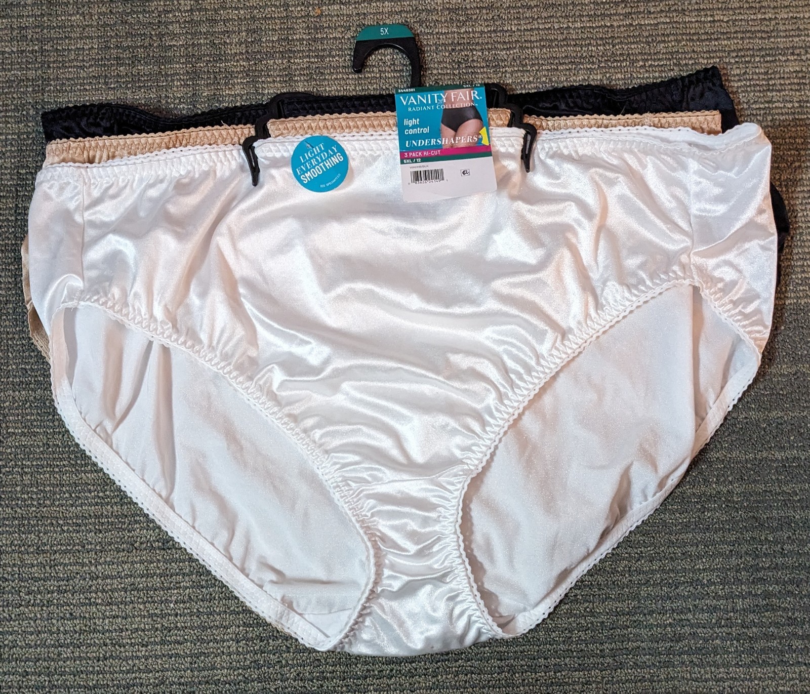 New Vanity Fair Radiant Undershaper Women’s Plus 5X /12 Light Control Brief 3 Pk