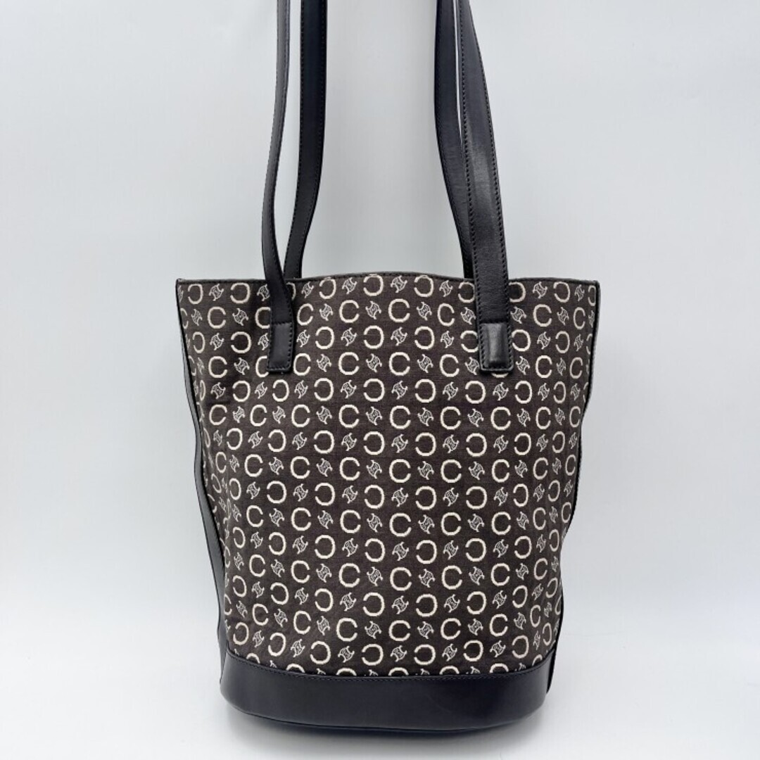 CELINE Tote bag C Macadam Canvas Leather Brown Vintage Authentic From Japan