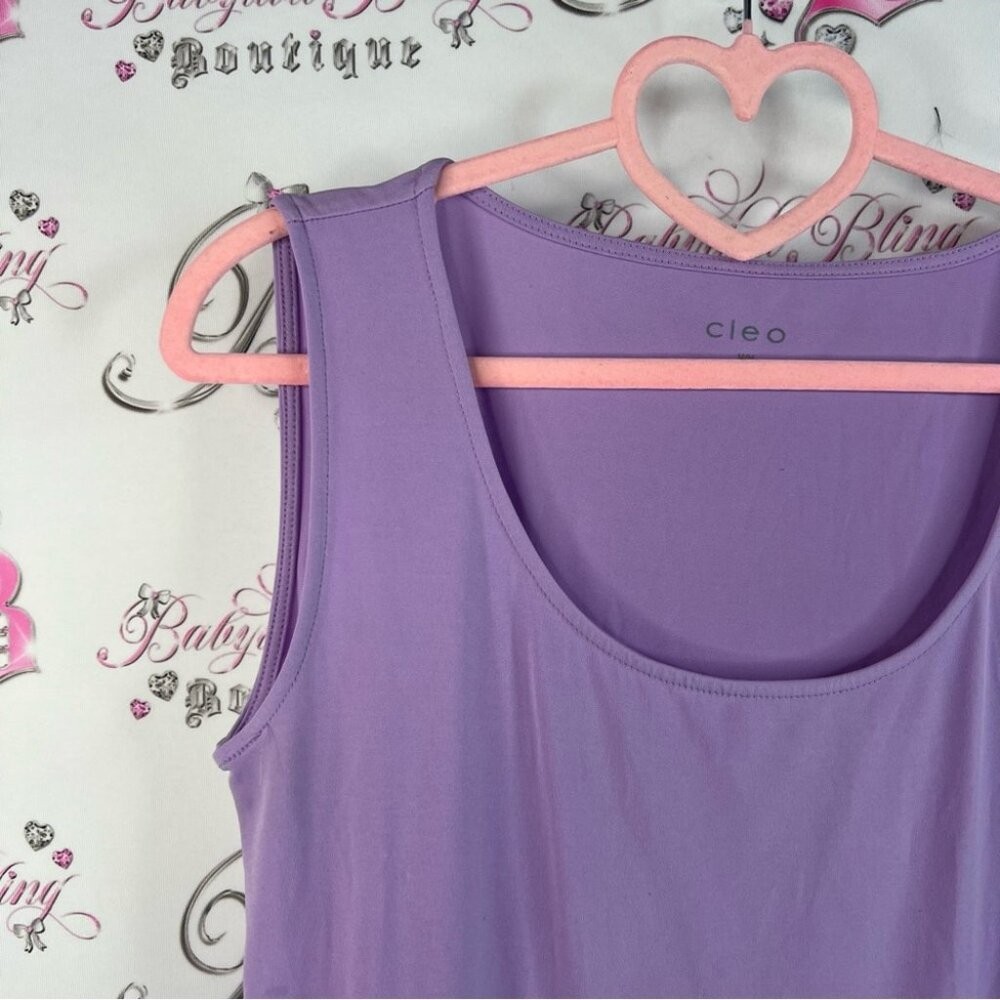 Cleo tank top camisole purple light Lavender Tank Top swoop neckline luxe