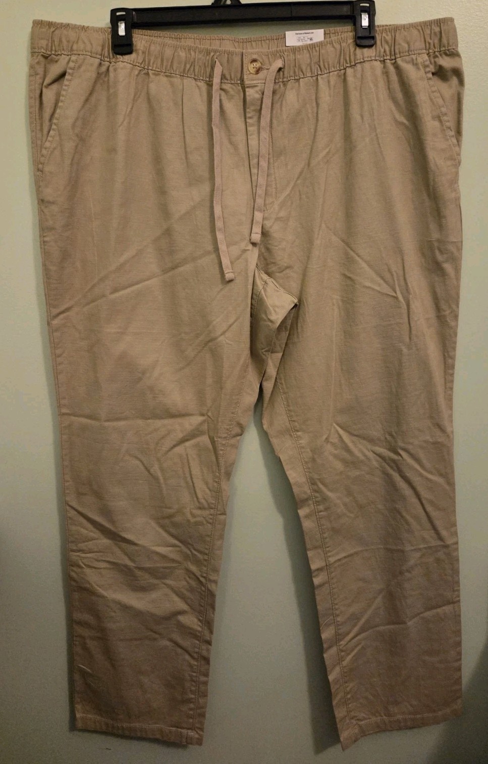 George Men’s 2XL 44-46 Weekend Pull-On Chino Pants KHAKI Stretch Waist #10726