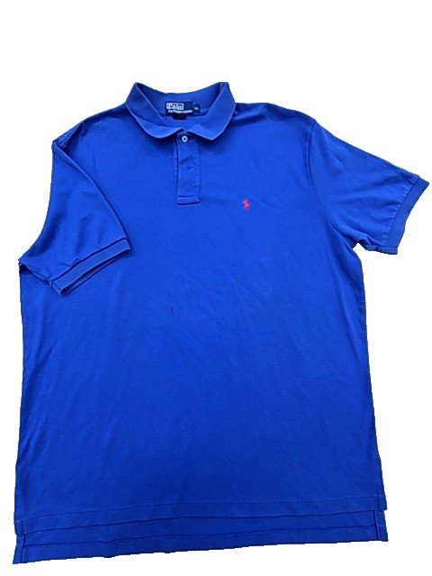 Polo Ralph Lauren Polo Shirt Mens XL Blue Cotton Red Pony Logo