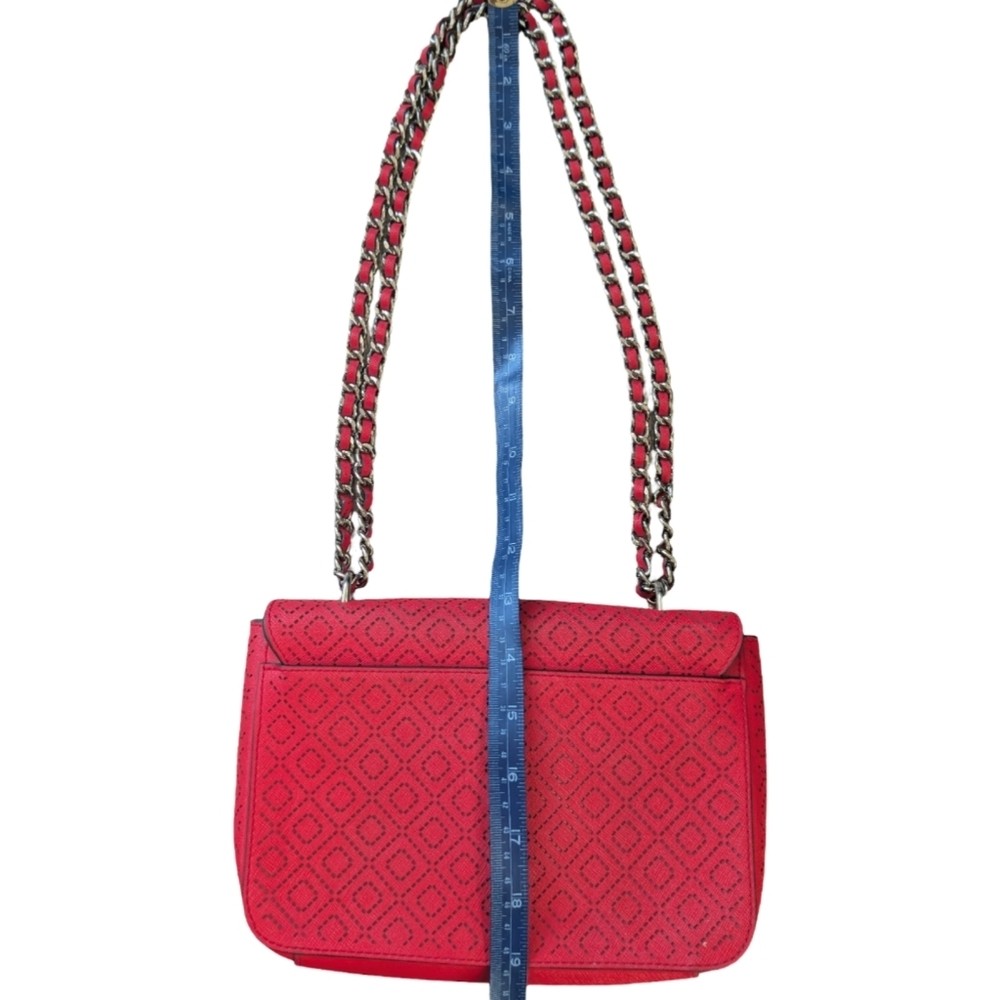 Tory Burch Robinson Perforated Crossbody Red
