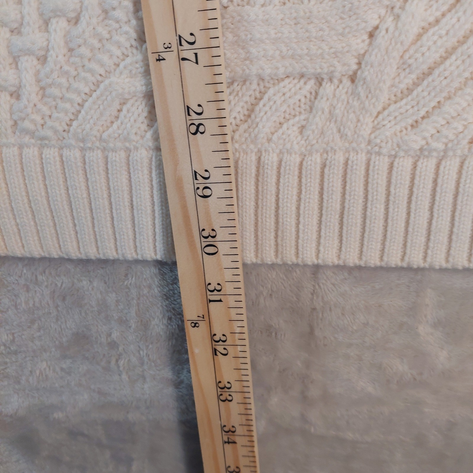 Murano Mens Cream Cable Knit Merino Wool Blend Sweater XL Inflorescence