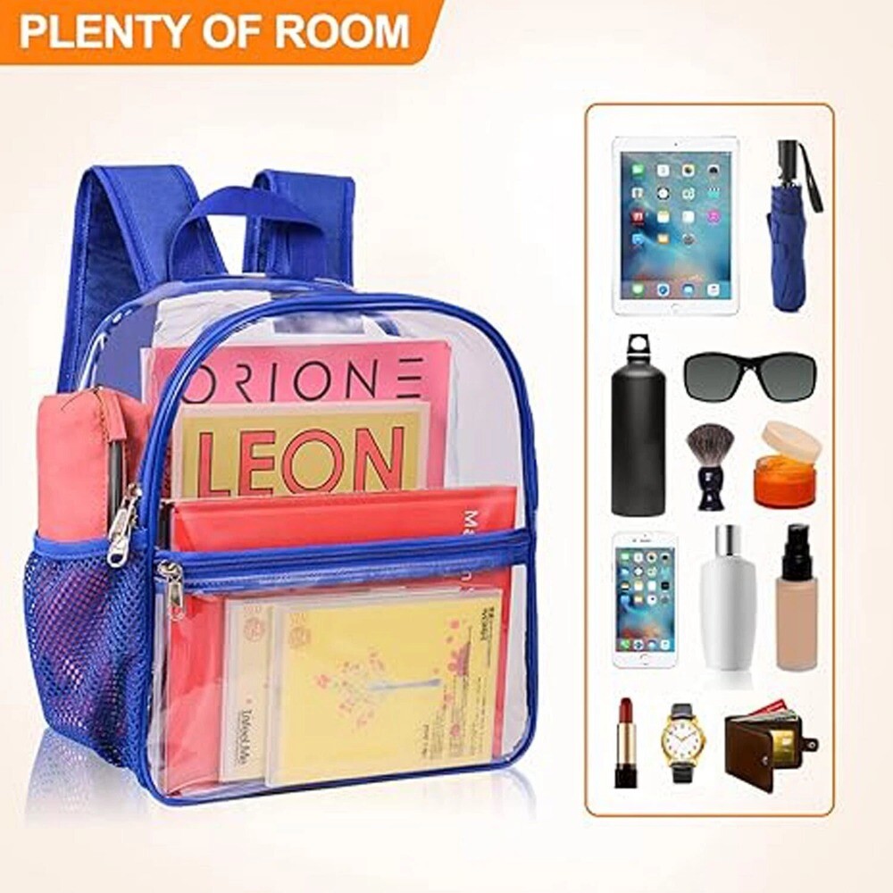 Clear Backpack – Stadium Approved Transparent Design Waterproof Bag 12×6×12 inch