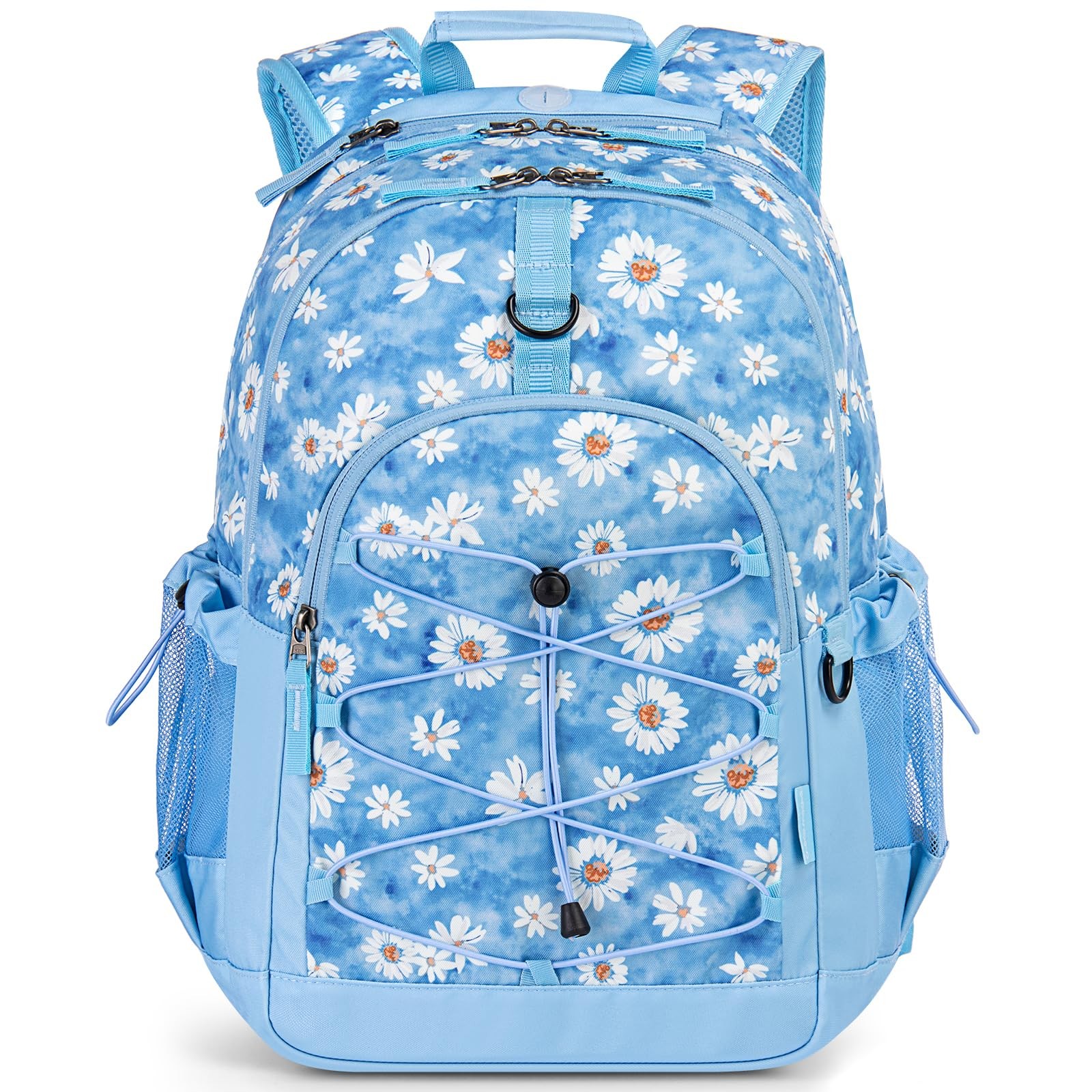 18 Inch Daisy Backpack Teen Girls Travel School Middle Large Bookbag Blue