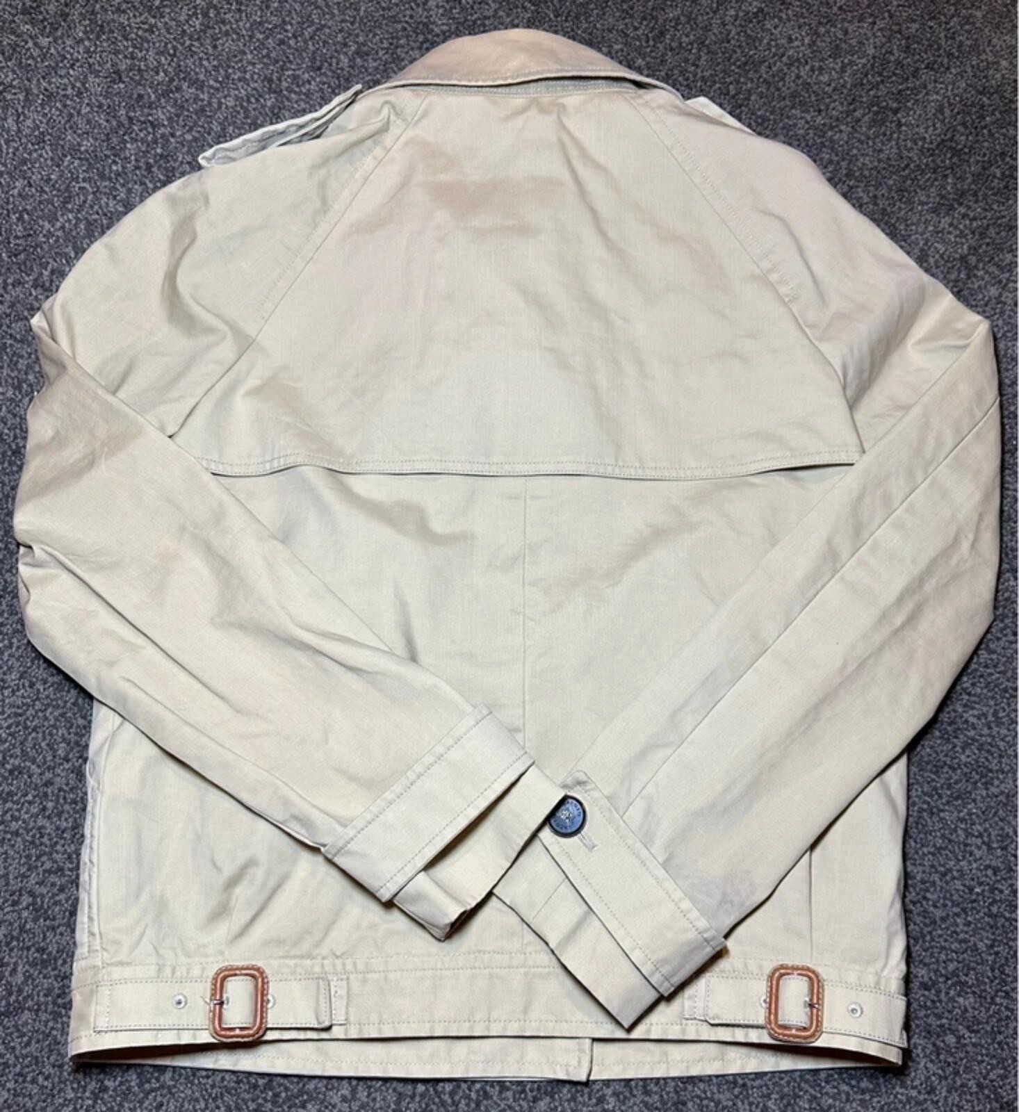 Lacoste Cropped Beige Trench Jacket Cotton Mac