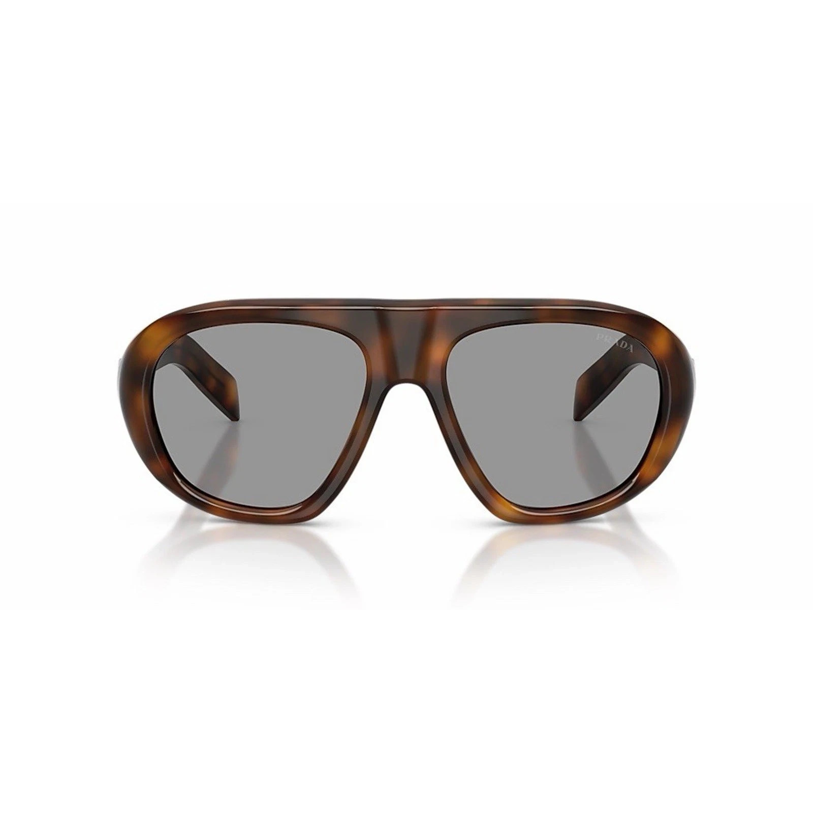 PRADA PR C05S 20D50Q Tortoise Grey Lens Oversized Sunglasses AUTHENTIC