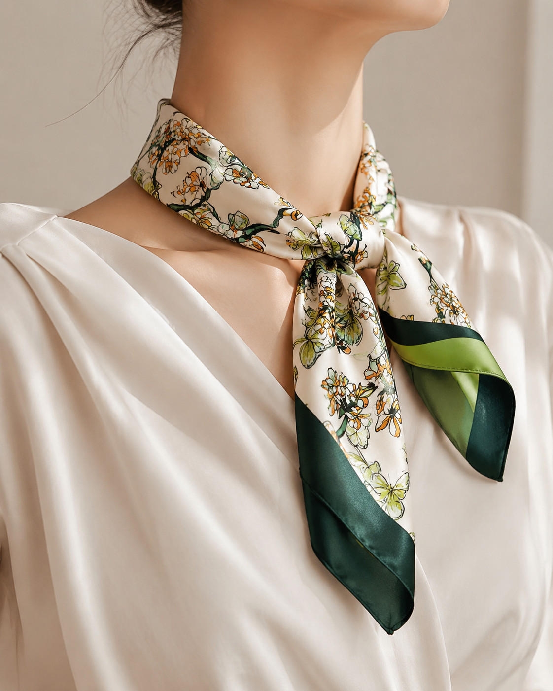 3-Pack Silk Like Satin Square Scarf 70x70cm, Floral Head Neck Hair Scarf
