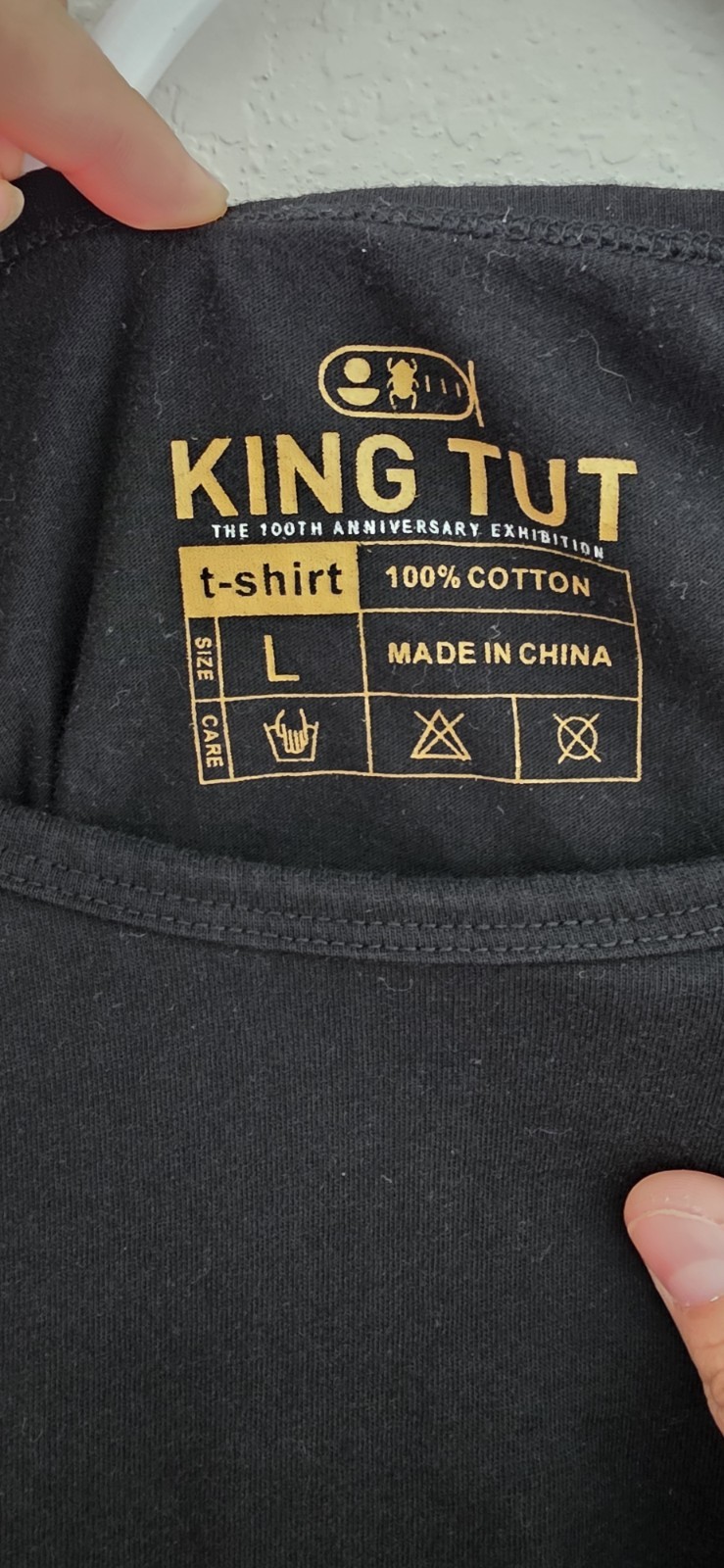 King Tut Tutankhamun Pharaoh Graphic T Shirt Black Cotton Egypt Size L