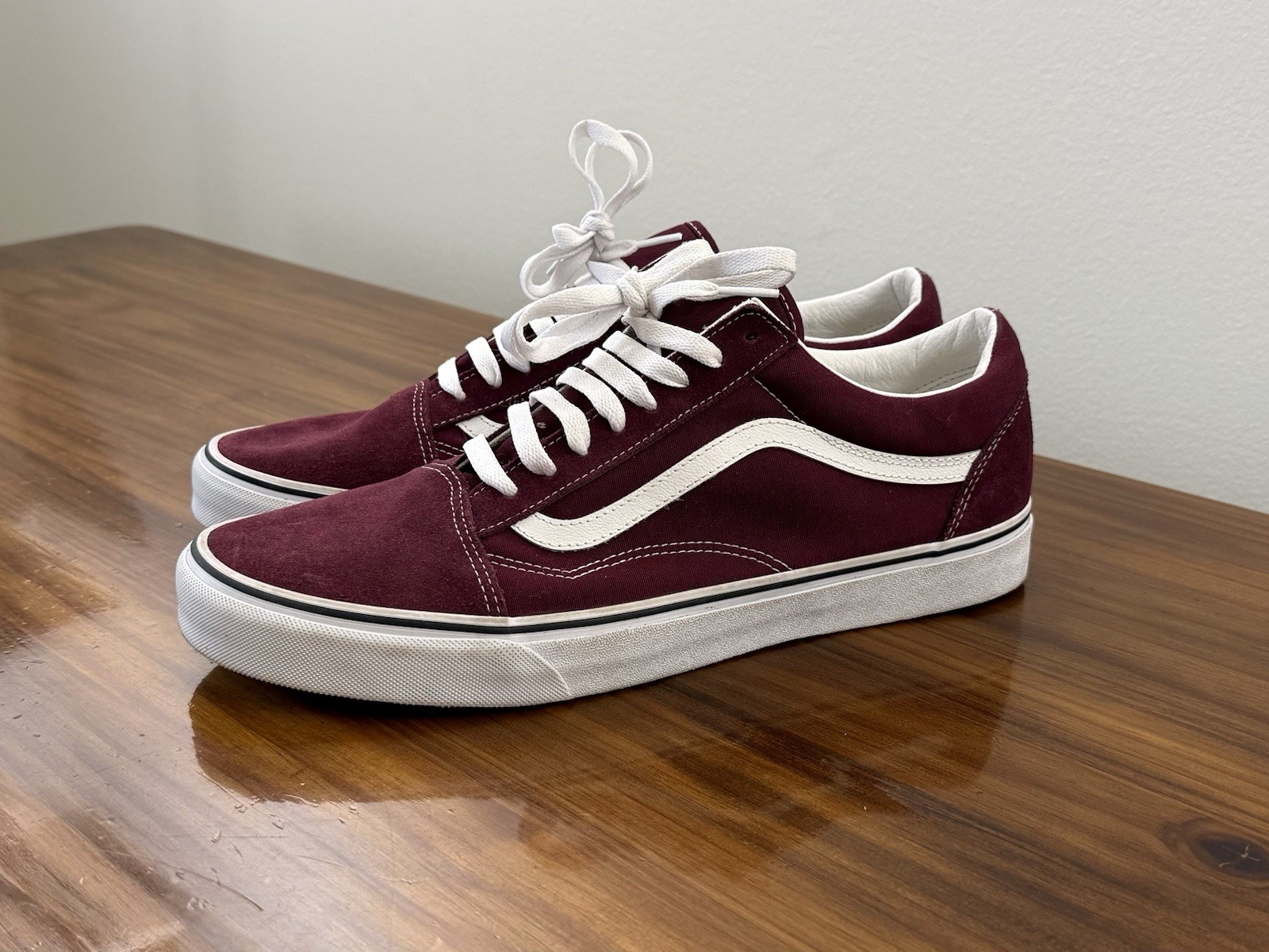 Vans Old Skool Suede Canvas Skate Shoes Men’s US Size 13 Burgundy Excellent!