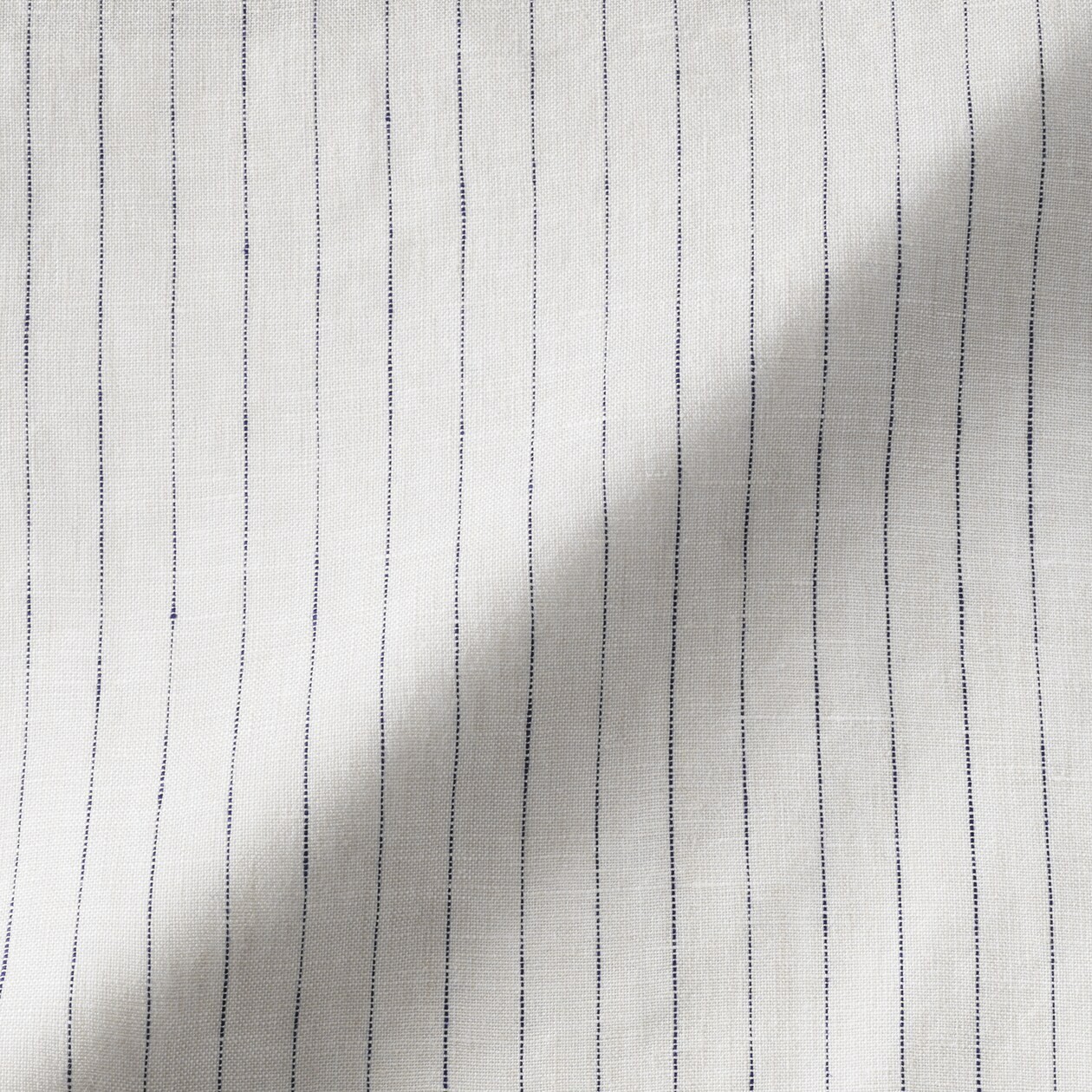 MUJI Womens 100% Linen Washed Long Sleeve Shirt Dress Silver Gray Stripe FedEx