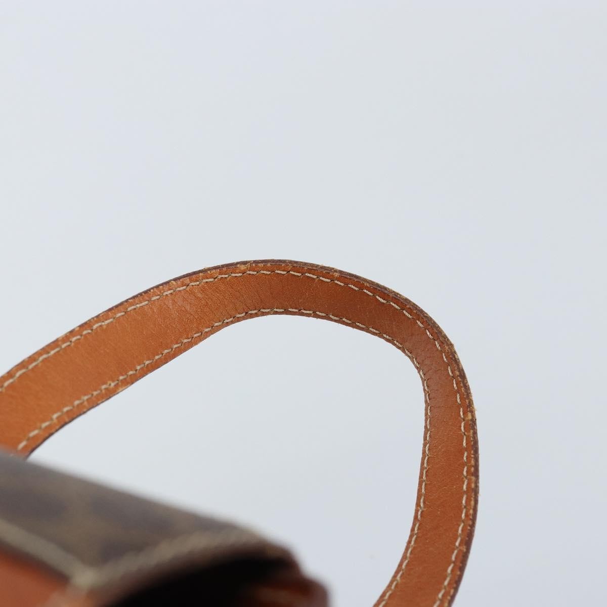 CELINE Macadam Canvas Backpack PVC Leather Brown Gold Auth bs33733