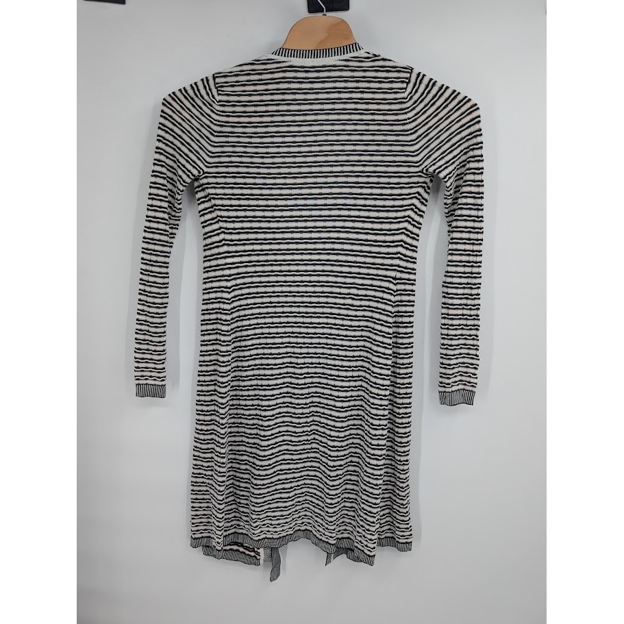Diane Von Furstenburg Evadine Long Sleeve Wavy Striped Knit wrap dress sz S