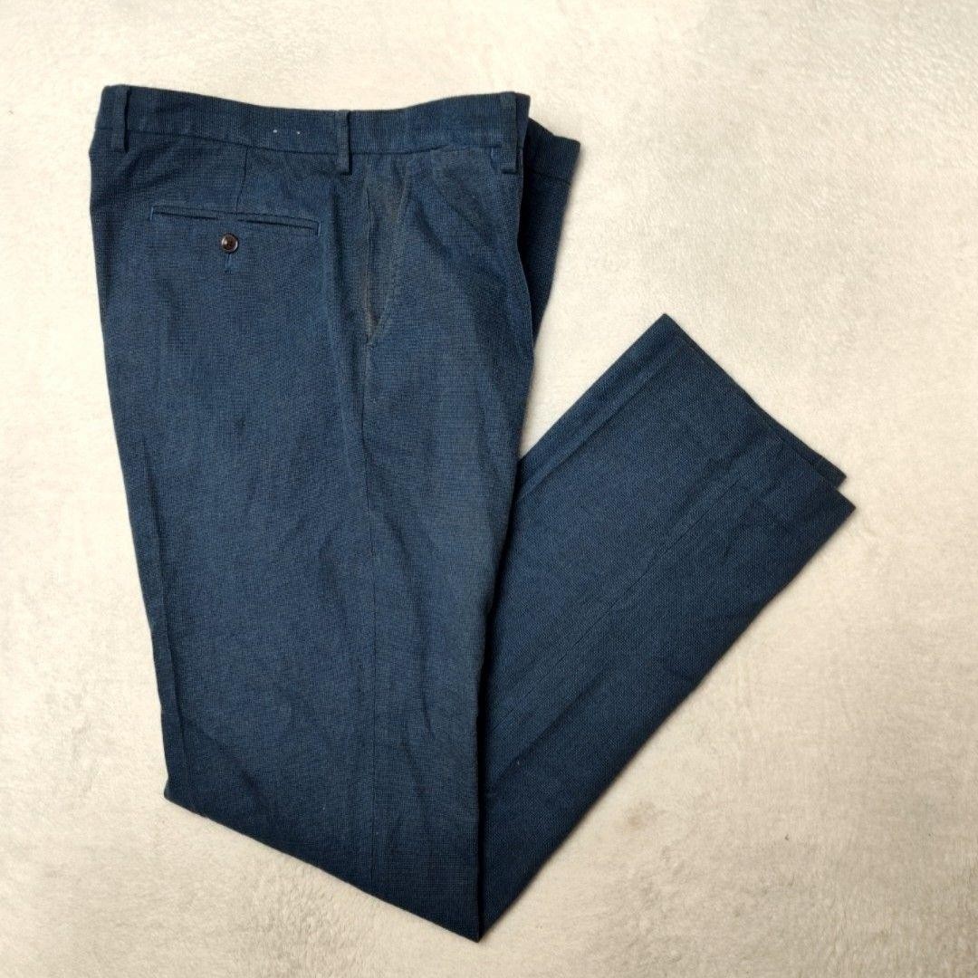 JCrew Pants Mens 34×34 Blue Bowery Slim Cotton Canvas Flat Front Dress Work